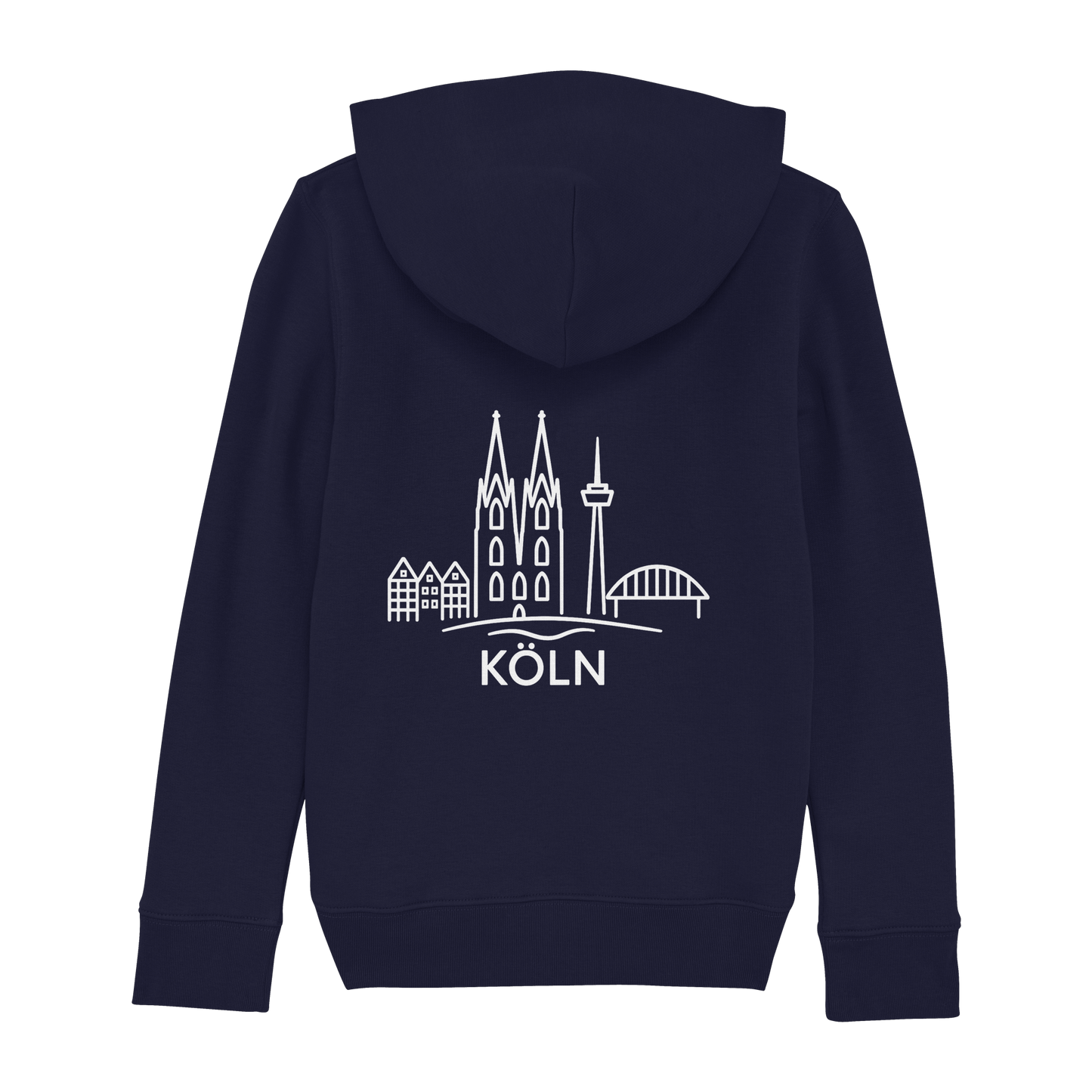 Köln Skyline (großer Druck auf dem Rücken) - Kids Basic Hoodie