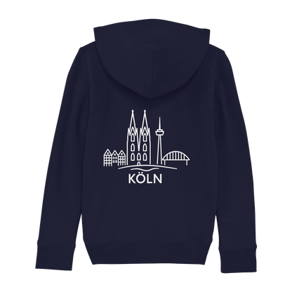 Köln Skyline (großer Druck auf dem Rücken) - Kids Basic Hoodie