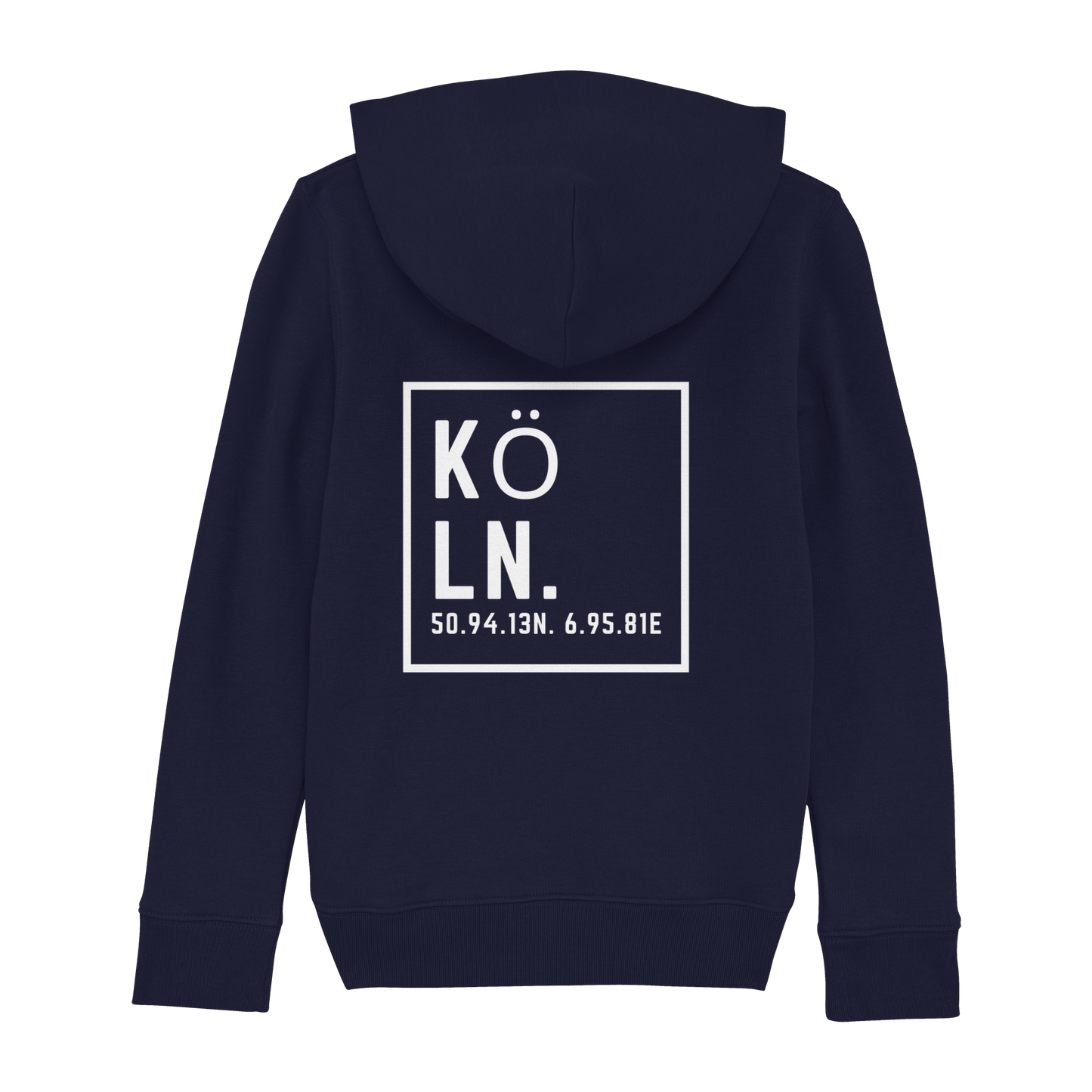Köln Koordinaten (großer Druck auf dem Rücken) - Kids Basic Hoodie
