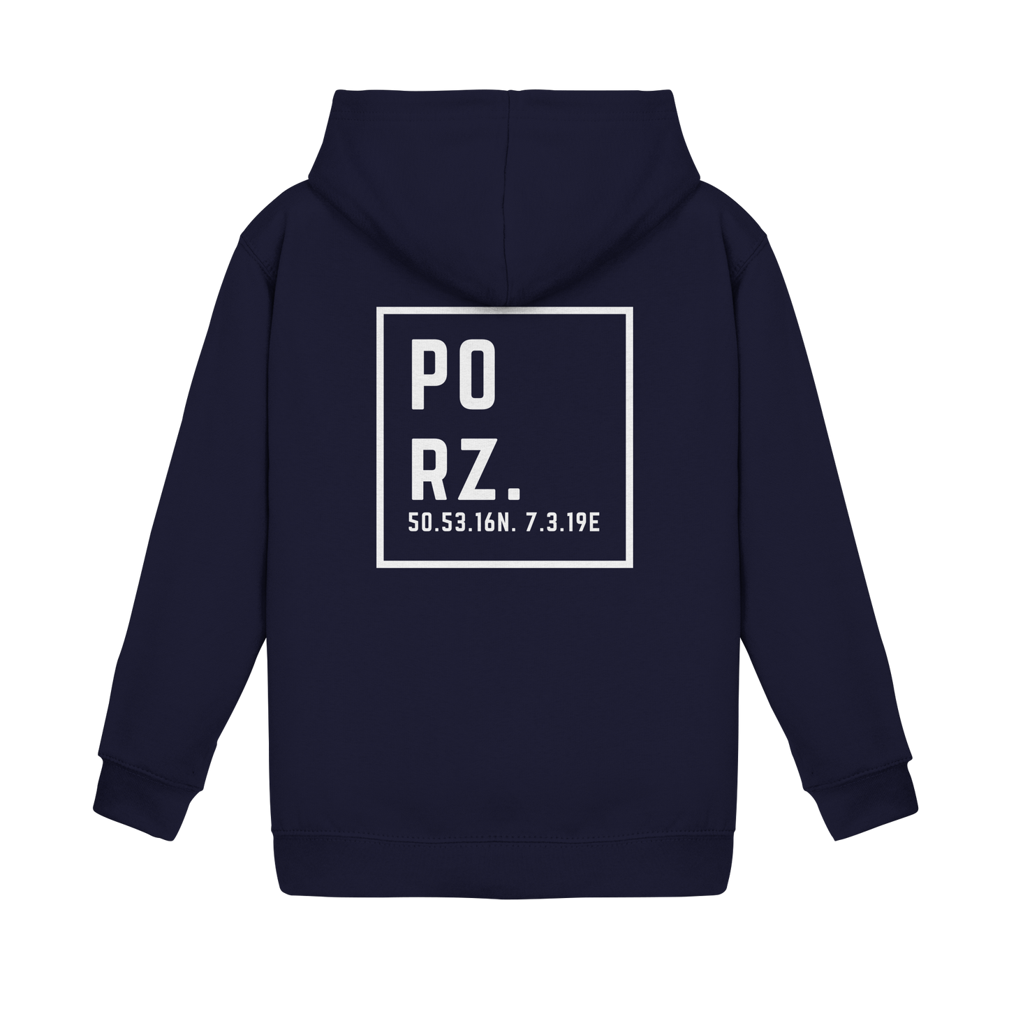 Porz Koordinaten (großer Druck Rücken) - Kids Basic Hoodie
