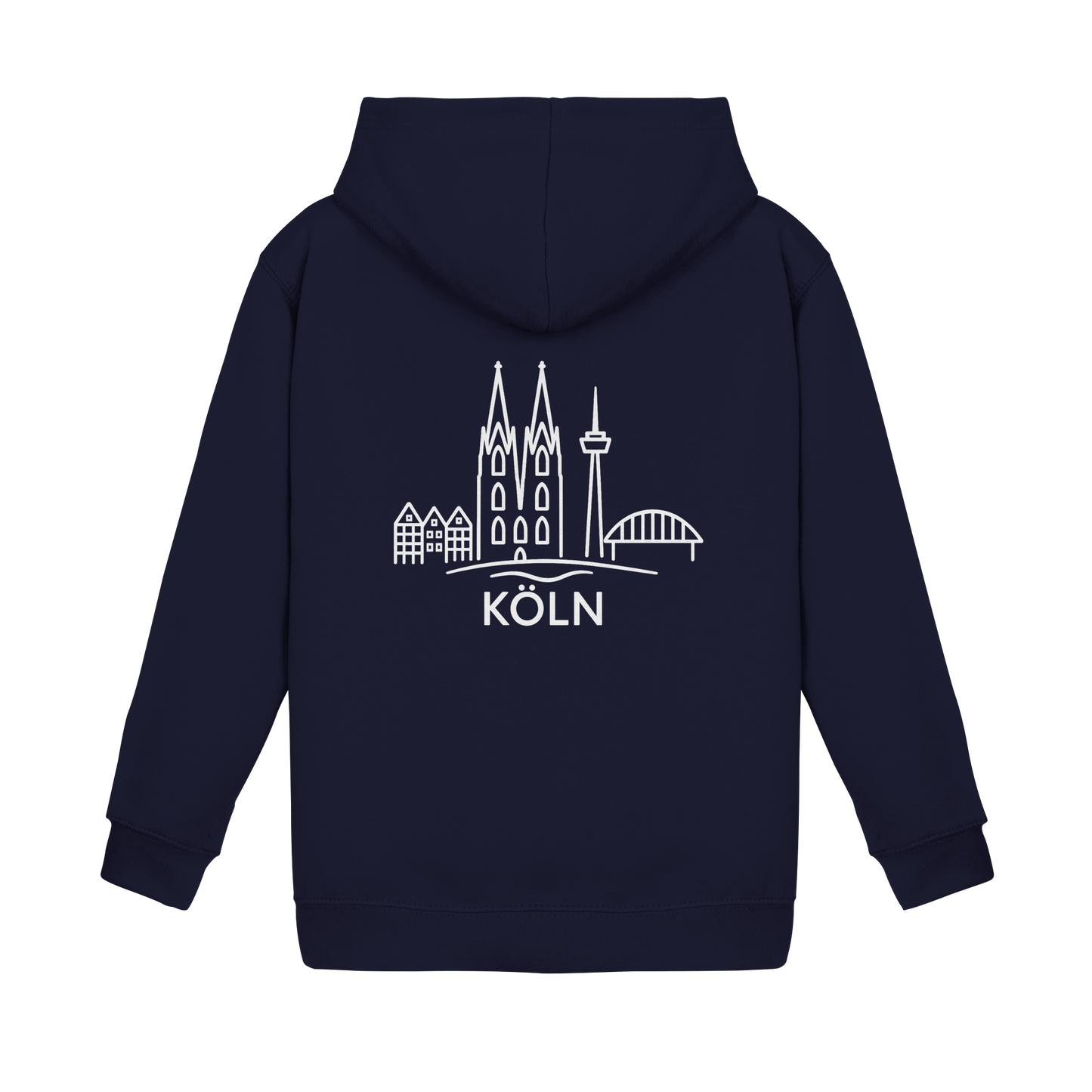 Köln Skyline (großer Druck auf dem Rücken) - Kids Basic Hoodie