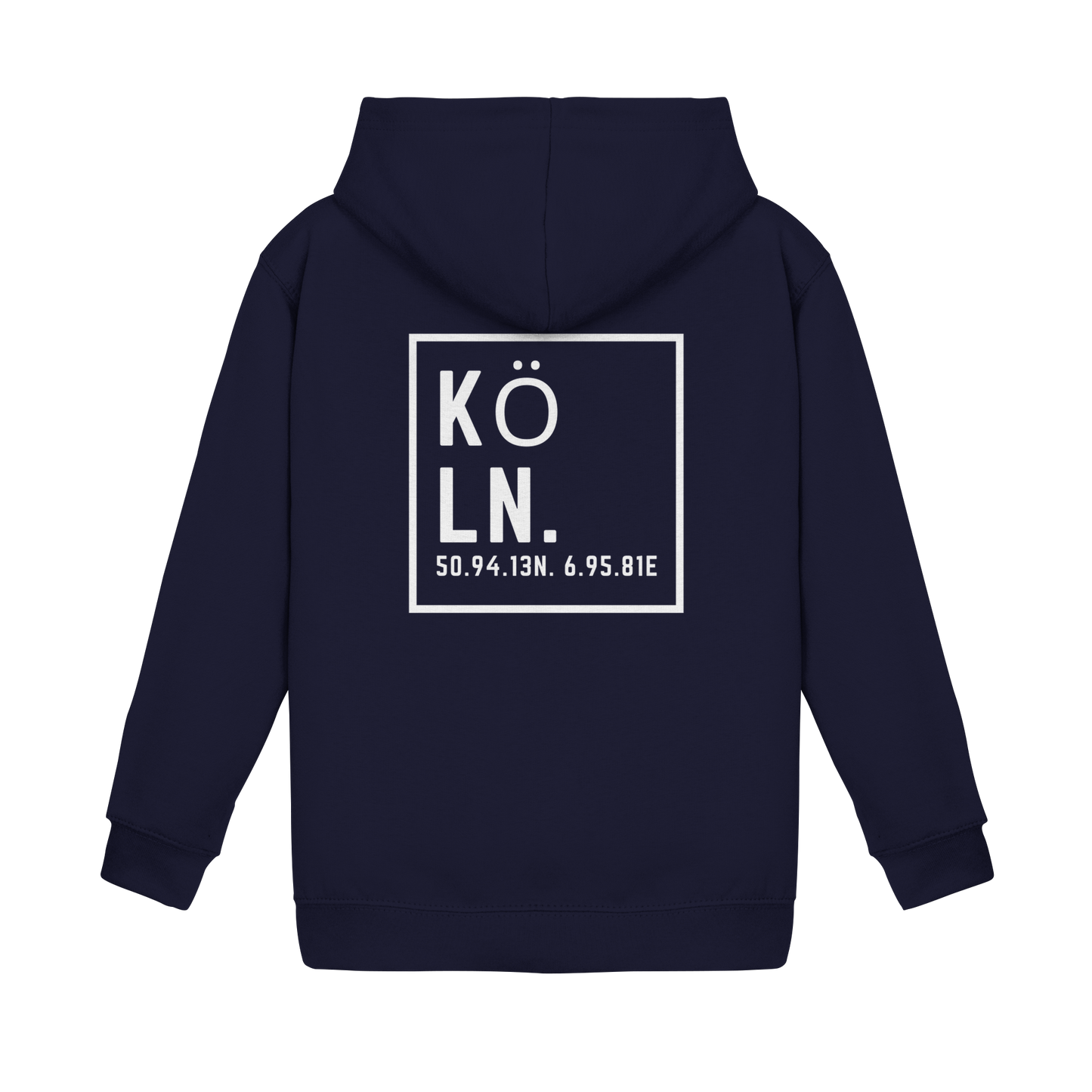 Köln Koordinaten (großer Druck auf dem Rücken) - Kids Basic Hoodie