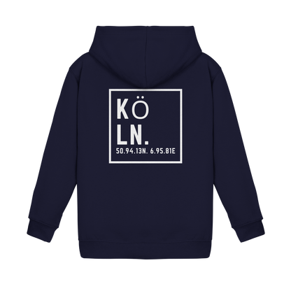 Köln Koordinaten (großer Druck auf dem Rücken) - Kids Basic Hoodie