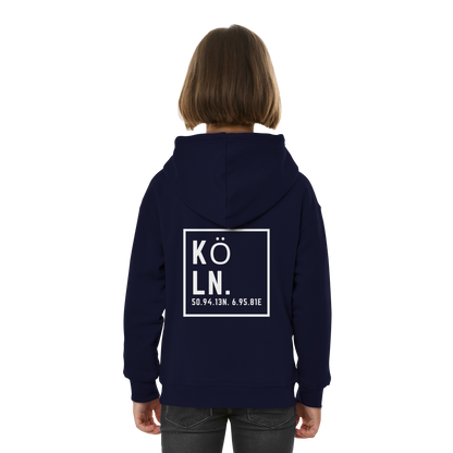 Köln Koordinaten (großer Druck auf dem Rücken) - Kids Basic Hoodie
