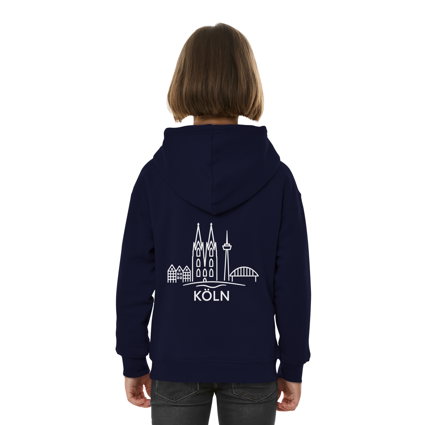 Köln Skyline (großer Druck auf dem Rücken) - Kids Basic Hoodie