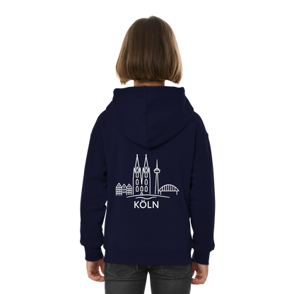 Köln Skyline (großer Druck auf dem Rücken) - Kids Basic Hoodie