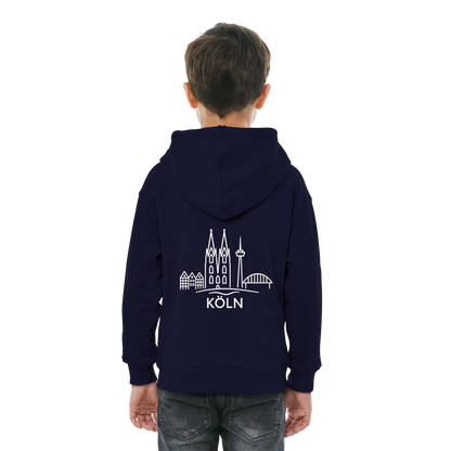 Köln Skyline (großer Druck auf dem Rücken) - Kids Basic Hoodie