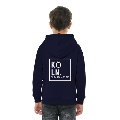 Köln Koordinaten (großer Druck auf dem Rücken) - Kids Basic Hoodie