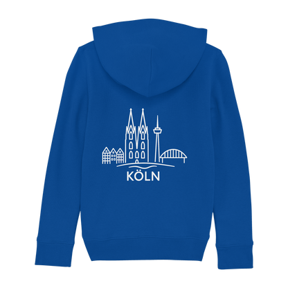 Köln Skyline (großer Druck auf dem Rücken) - Kids Basic Hoodie