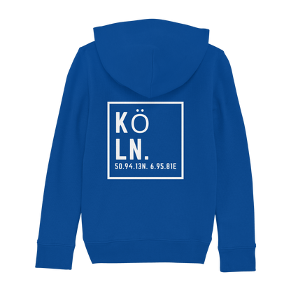 Köln Koordinaten (großer Druck auf dem Rücken) - Kids Basic Hoodie