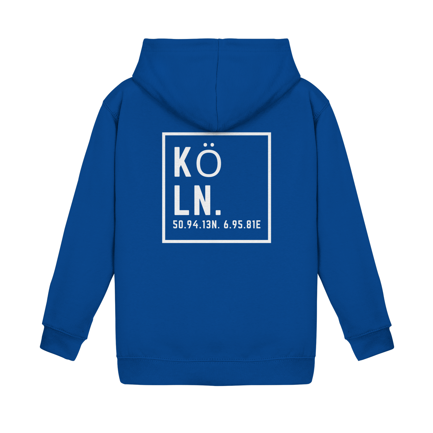 Köln Koordinaten (großer Druck auf dem Rücken) - Kids Basic Hoodie