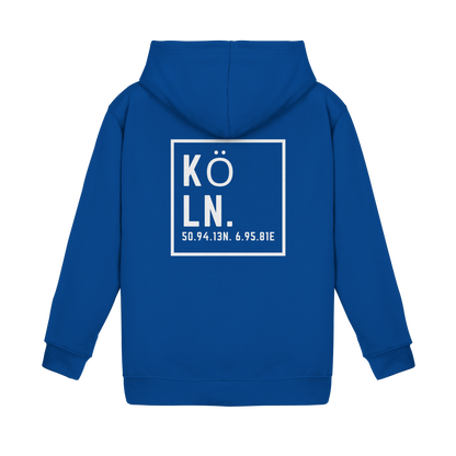 Köln Koordinaten (großer Druck auf dem Rücken) - Kids Basic Hoodie