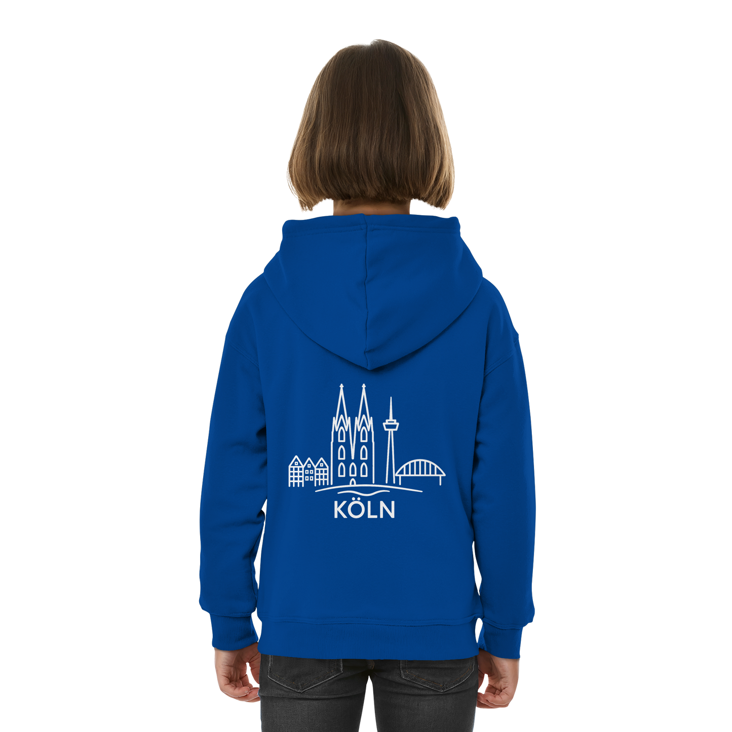 Köln Skyline (großer Druck auf dem Rücken) - Kids Basic Hoodie