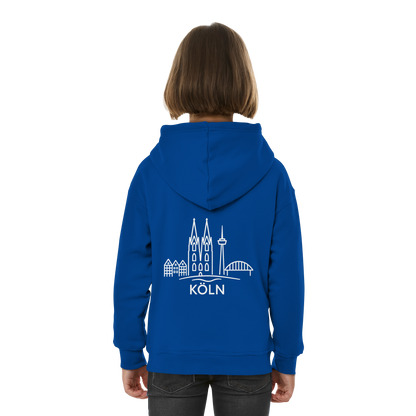 Köln Skyline (großer Druck auf dem Rücken) - Kids Basic Hoodie