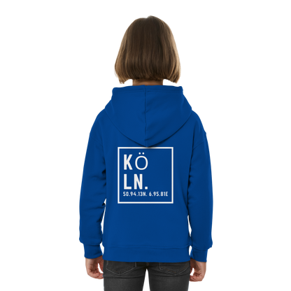 Köln Koordinaten (großer Druck auf dem Rücken) - Kids Basic Hoodie