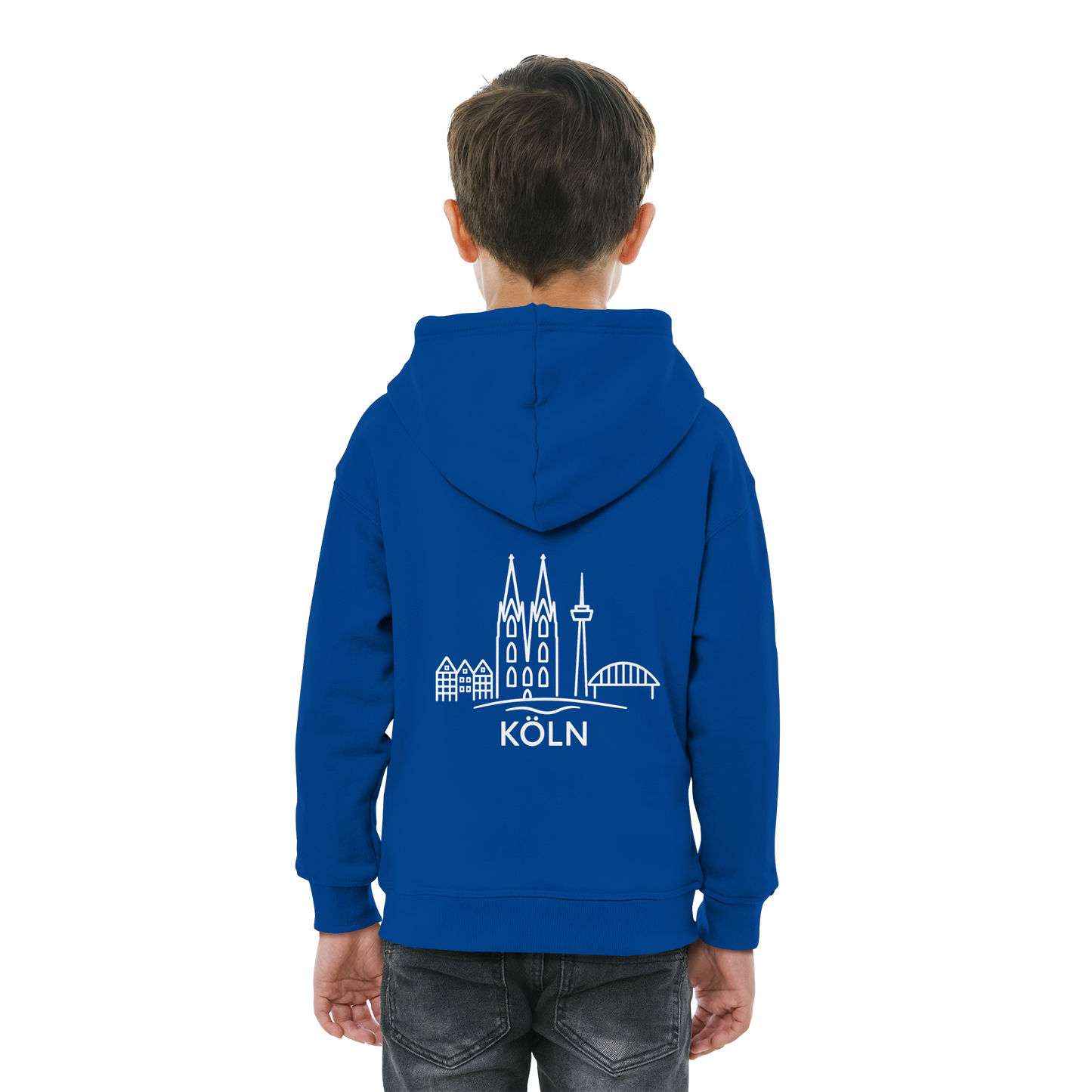 Köln Skyline (großer Druck auf dem Rücken) - Kids Basic Hoodie
