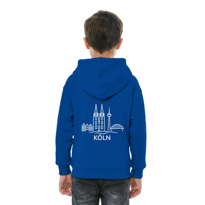 Köln Skyline (großer Druck auf dem Rücken) - Kids Basic Hoodie