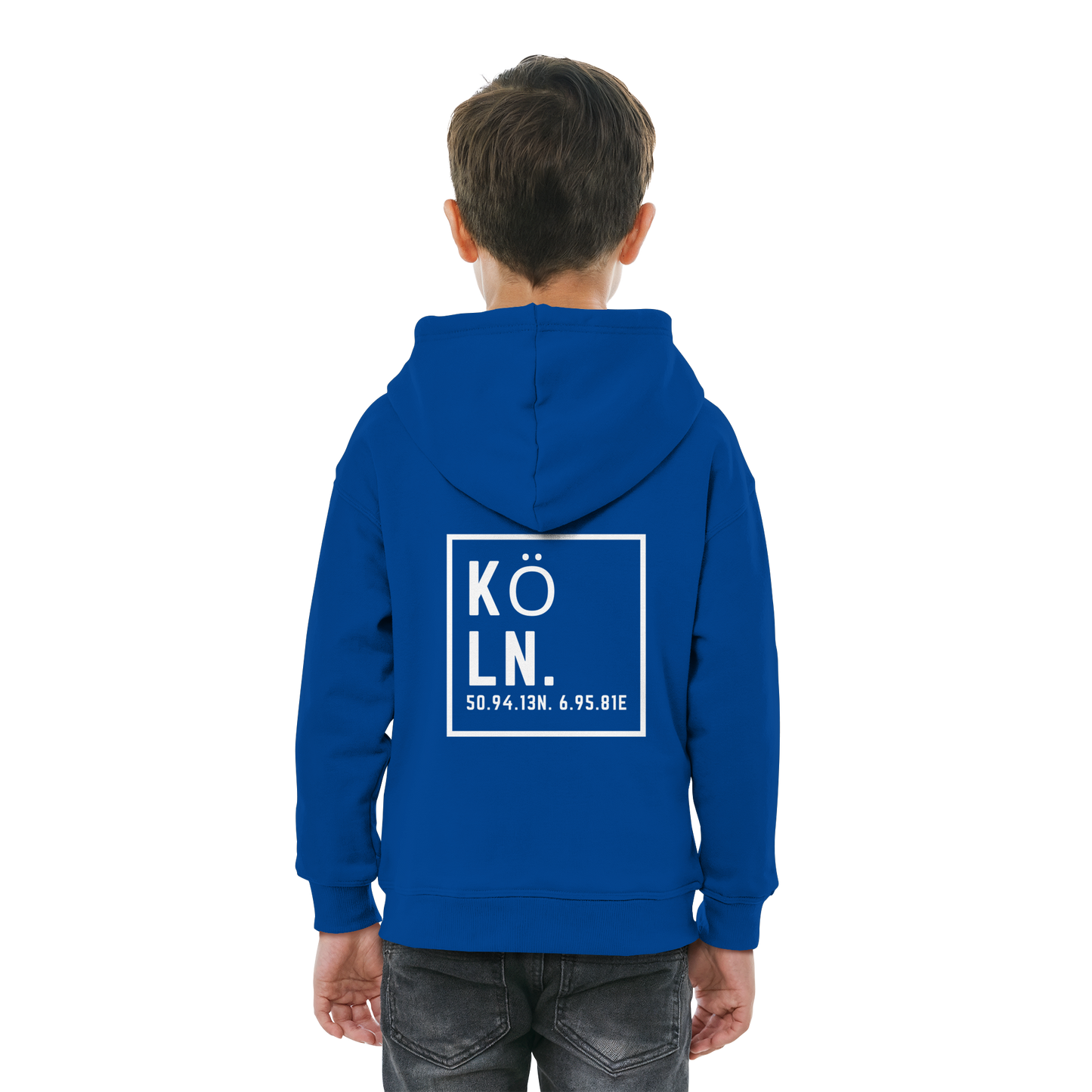 Köln Koordinaten (großer Druck auf dem Rücken) - Kids Basic Hoodie