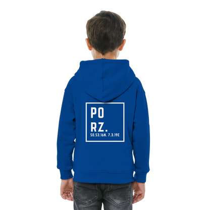 Porz Koordinaten (großer Druck Rücken) - Kids Basic Hoodie