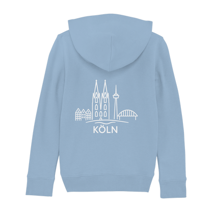 Köln Skyline (großer Druck auf dem Rücken) - Kids Basic Hoodie