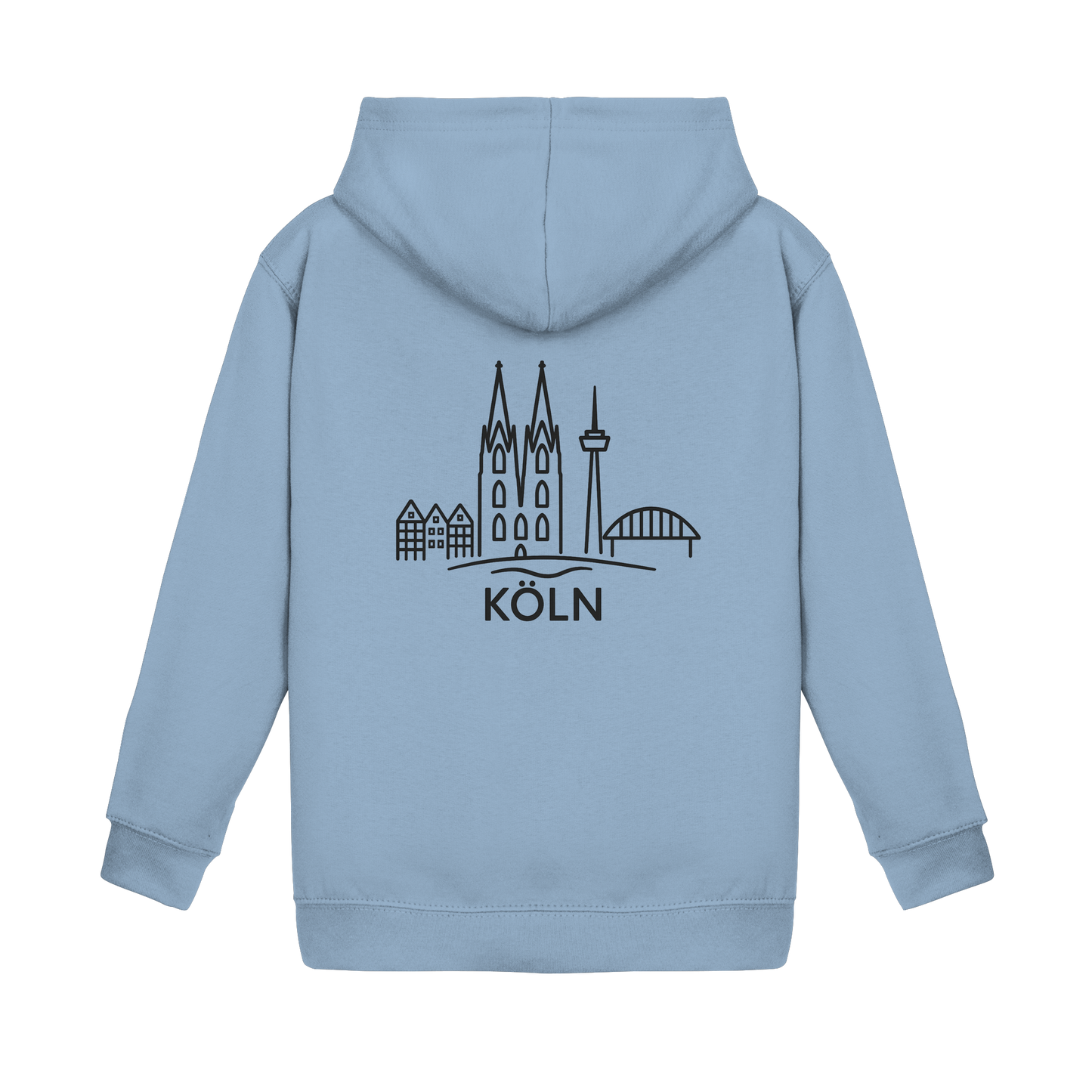 Köln Skyline (großer Druck auf dem Rücken) - Kids Basic Hoodie
