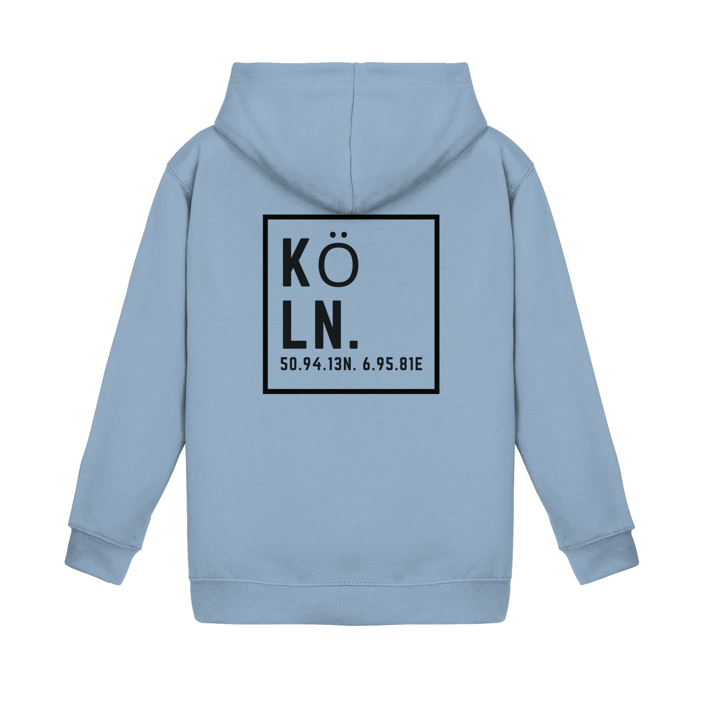 Köln Koordinaten (großer Druck auf dem Rücken) - Kids Basic Hoodie