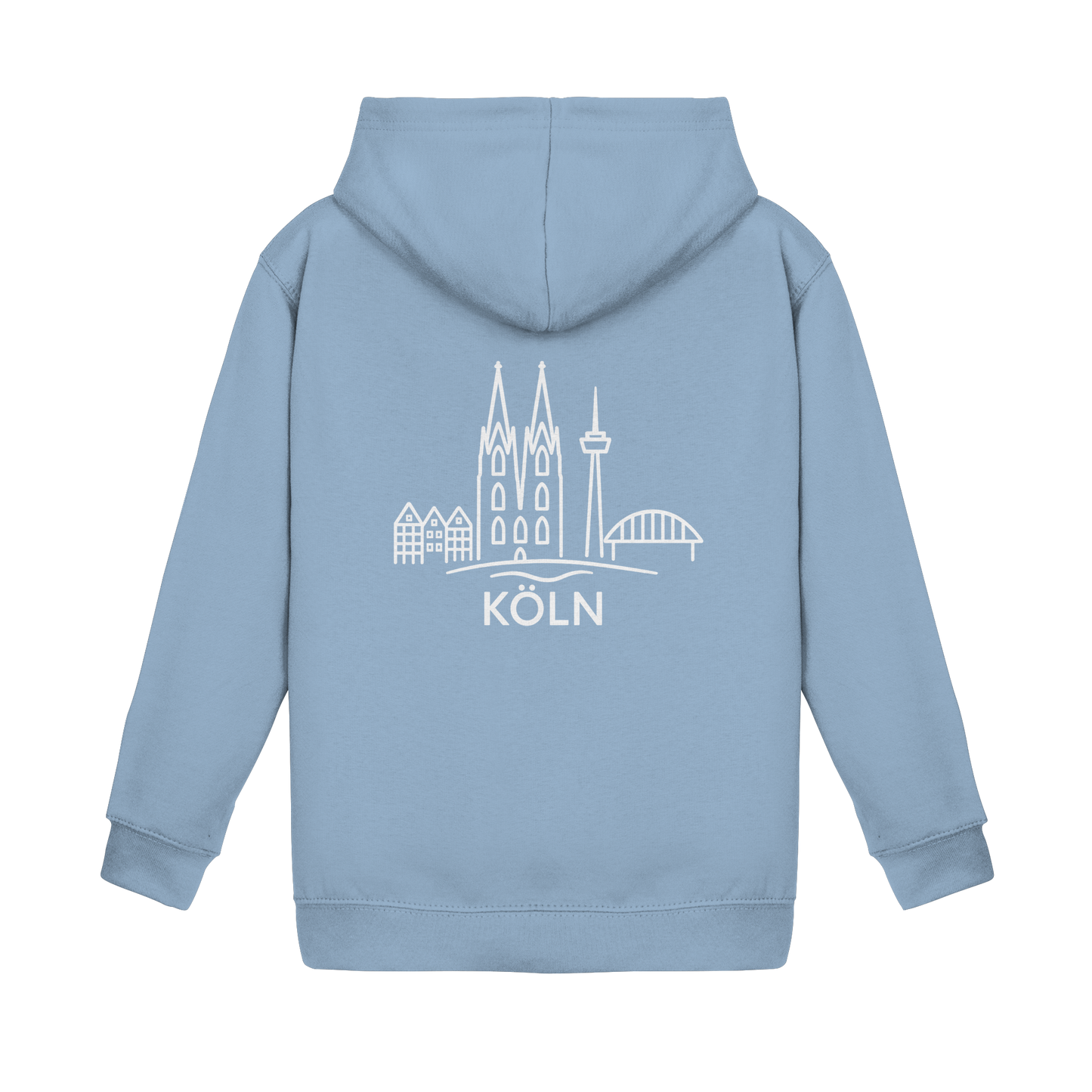 Köln Skyline (großer Druck auf dem Rücken) - Kids Basic Hoodie