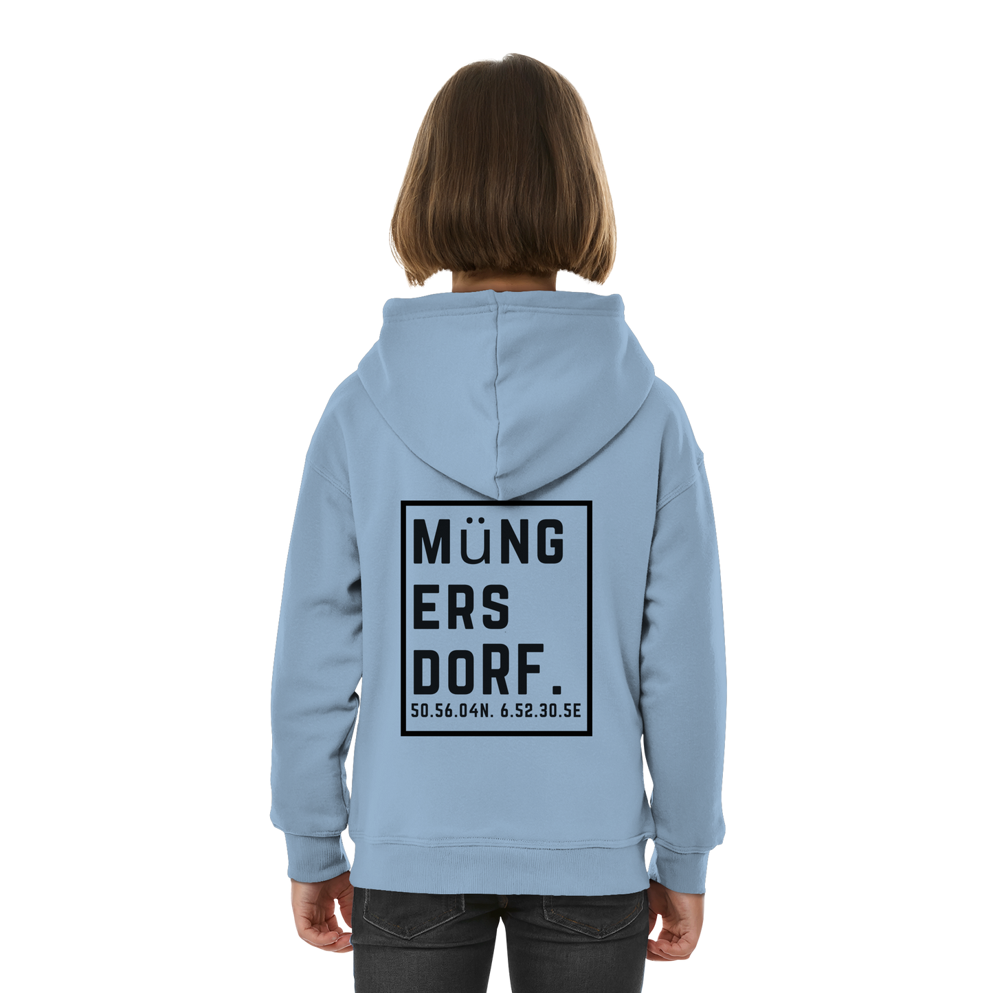 Müngersdorf Koordinaten (großer Druck auf dem Rücken) - Kids Basic Hoodie