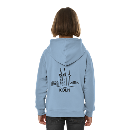 Köln Skyline (großer Druck auf dem Rücken) - Kids Basic Hoodie