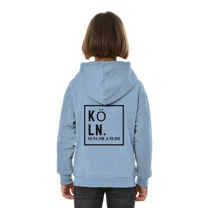 Köln Koordinaten (großer Druck auf dem Rücken) - Kids Basic Hoodie