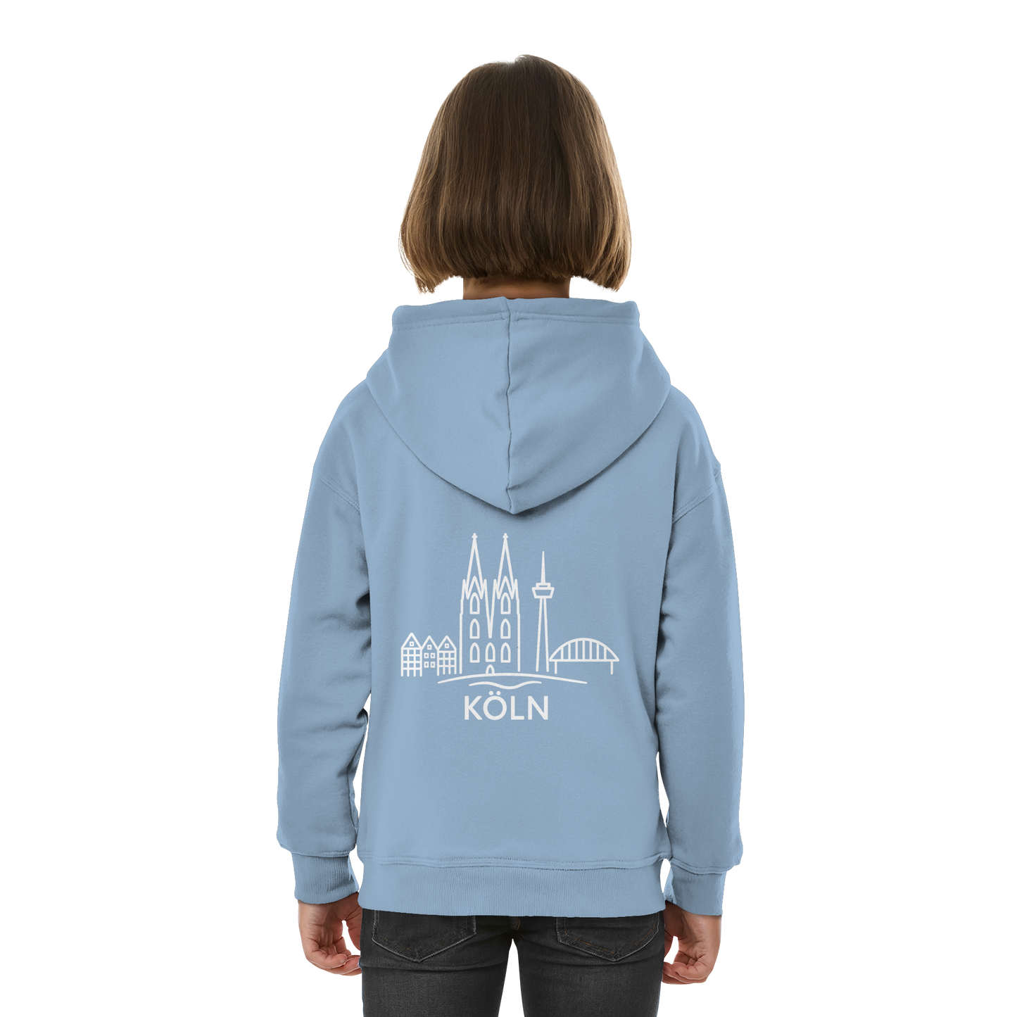 Köln Skyline (großer Druck auf dem Rücken) - Kids Basic Hoodie