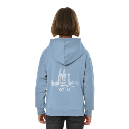 Köln Skyline (großer Druck auf dem Rücken) - Kids Basic Hoodie