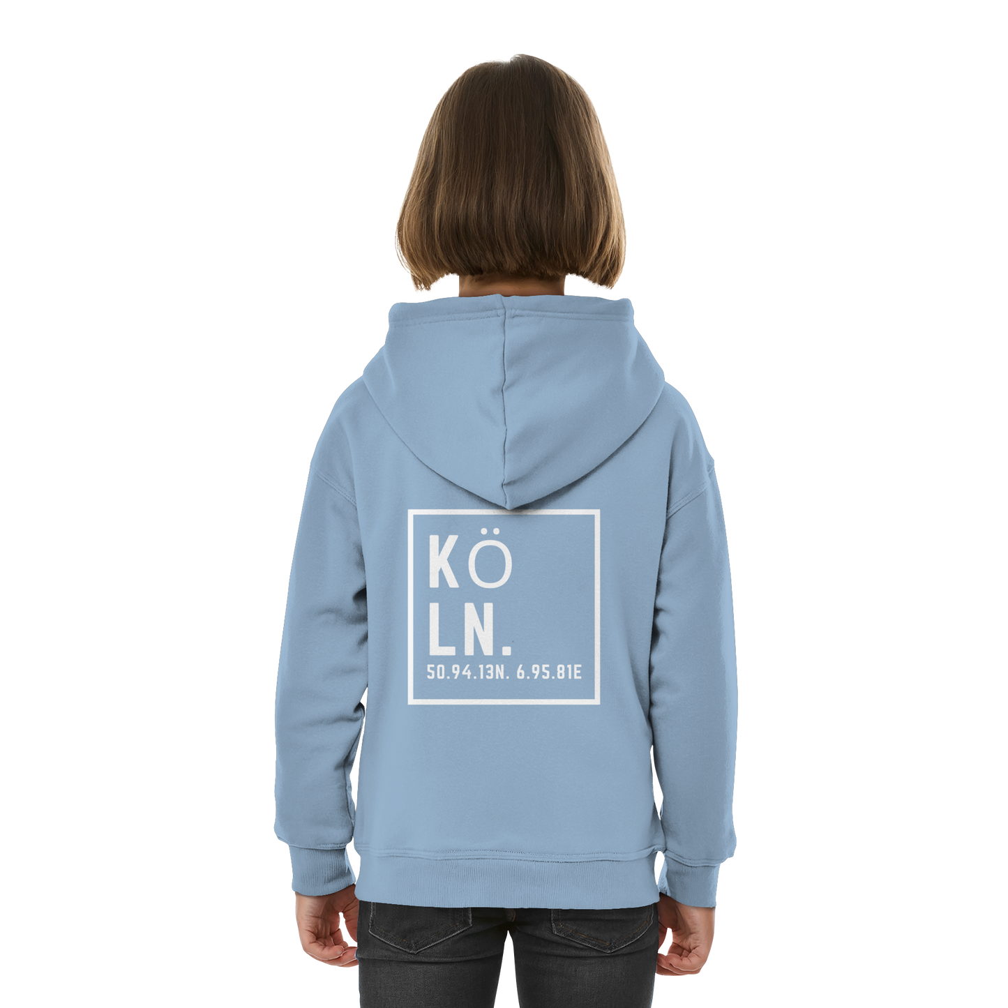 Köln Koordinaten (großer Druck auf dem Rücken) - Kids Basic Hoodie