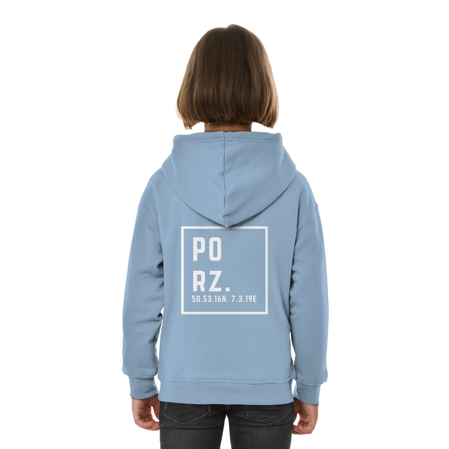 Porz Koordinaten (großer Druck Rücken) - Kids Basic Hoodie