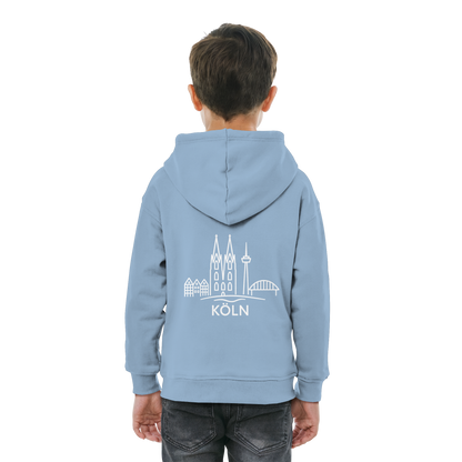 Köln Skyline (großer Druck auf dem Rücken) - Kids Basic Hoodie