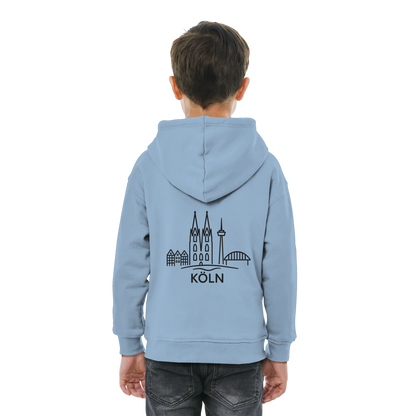 Köln Skyline (großer Druck auf dem Rücken) - Kids Basic Hoodie
