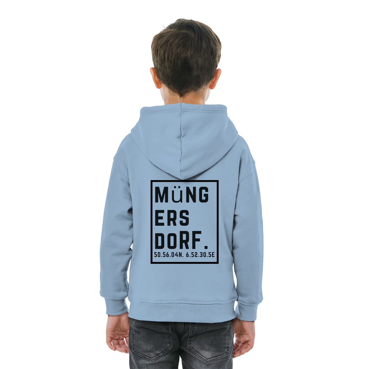 Müngersdorf Koordinaten (großer Druck auf dem Rücken) - Kids Basic Hoodie