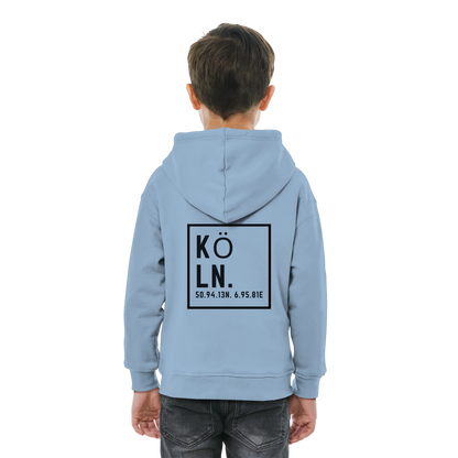 Köln Koordinaten (großer Druck auf dem Rücken) - Kids Basic Hoodie