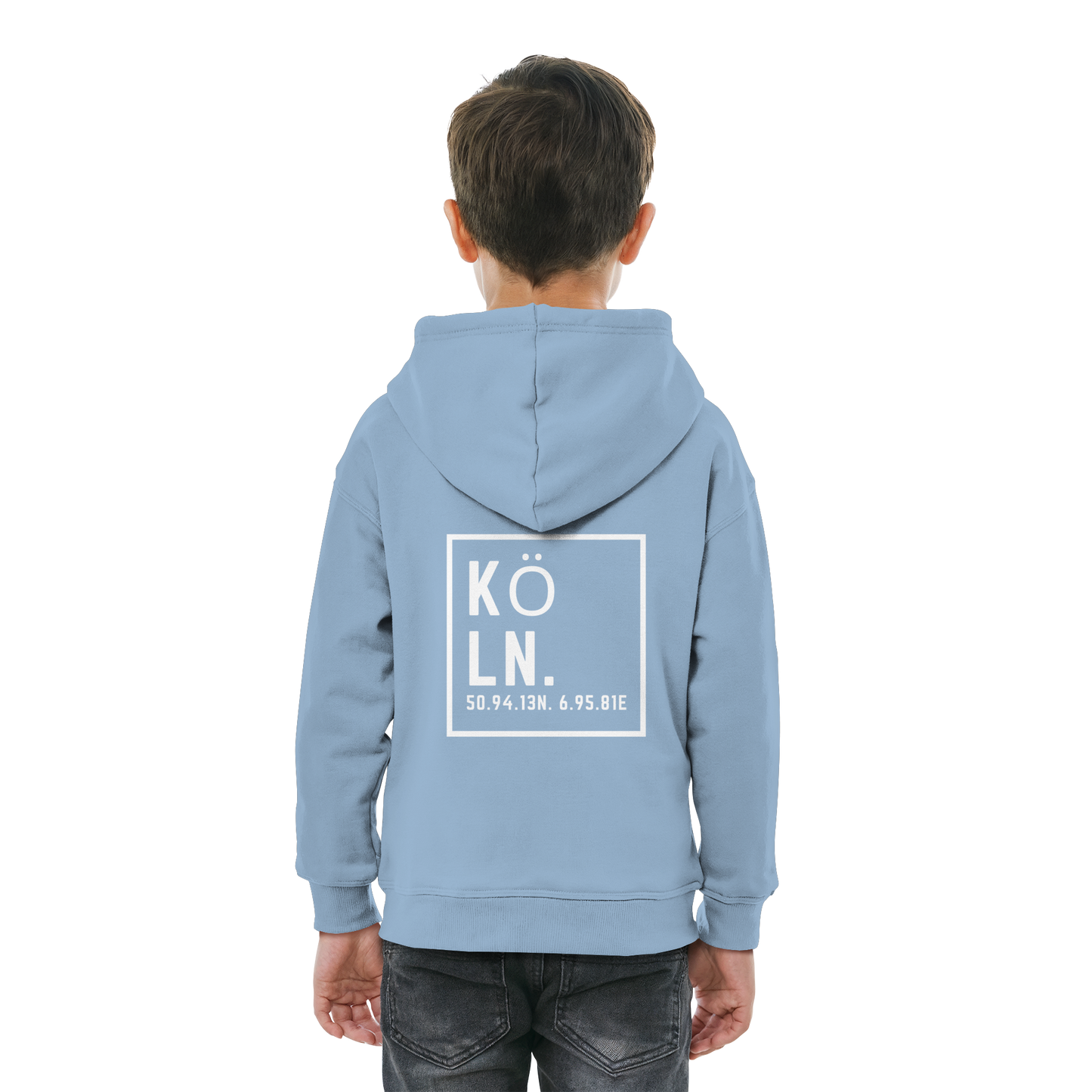 Köln Koordinaten (großer Druck auf dem Rücken) - Kids Basic Hoodie