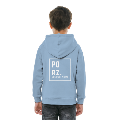 Porz Koordinaten (großer Druck Rücken) - Kids Basic Hoodie