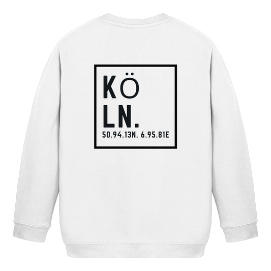 Köln Koordinaten (großer Druck auf dem Rücken) - Kids Basic Sweatshirt
