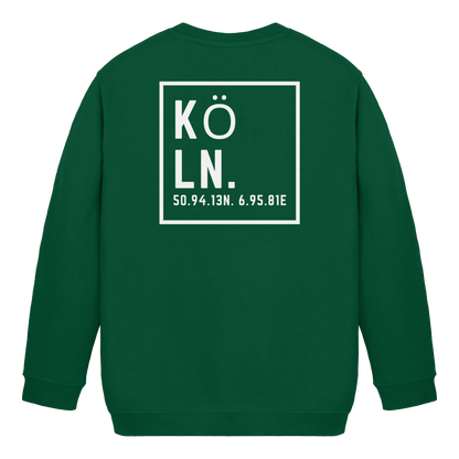 Köln Koordinaten (großer Druck auf dem Rücken) - Kids Basic Sweatshirt