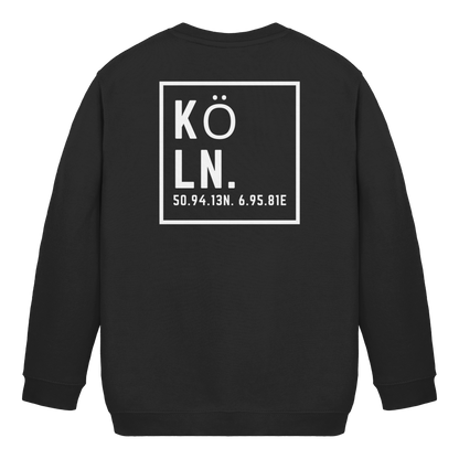 Köln Koordinaten (großer Druck auf dem Rücken) - Kids Basic Sweatshirt
