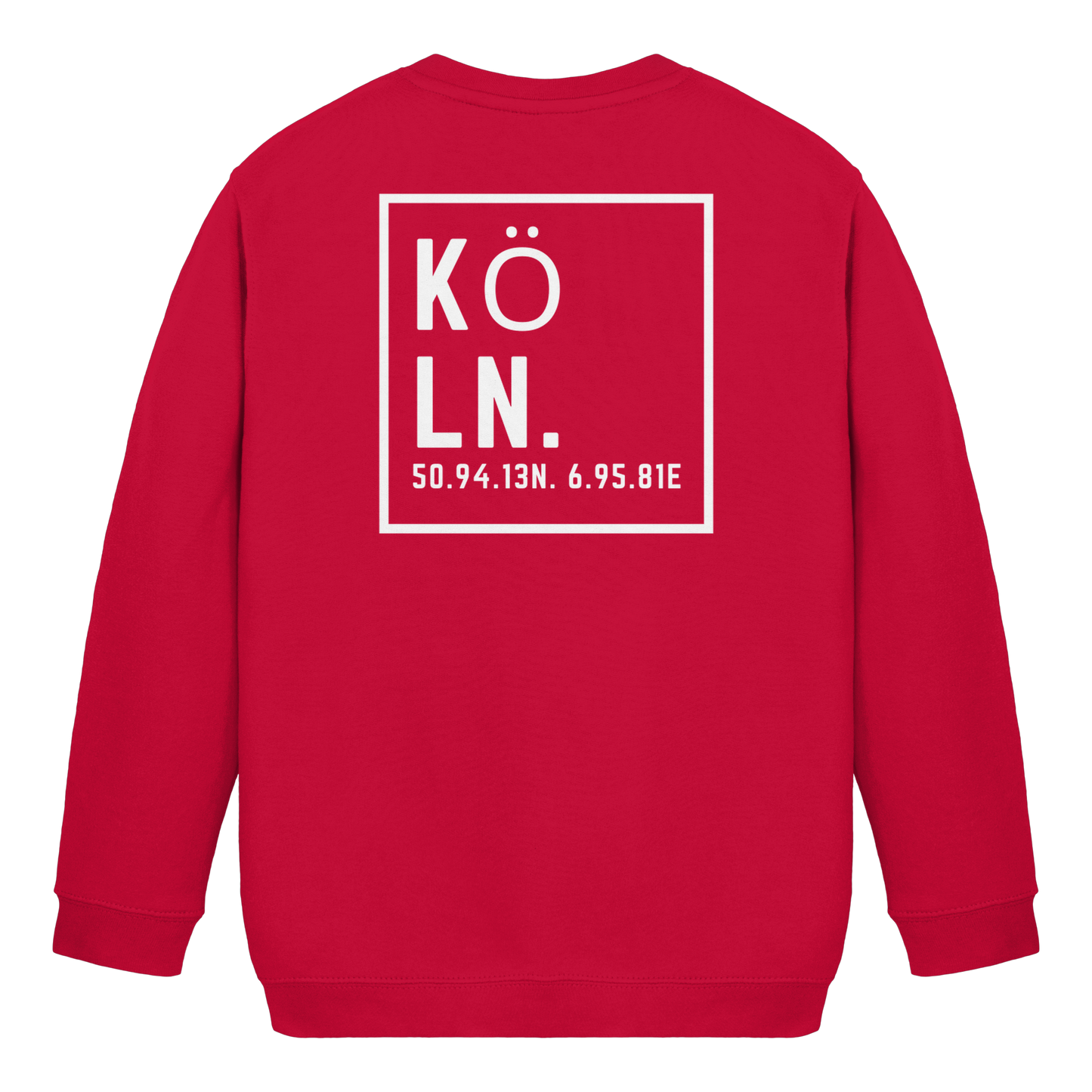 Köln Koordinaten (großer Druck auf dem Rücken) - Kids Basic Sweatshirt