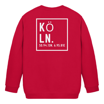 Köln Koordinaten (großer Druck auf dem Rücken) - Kids Basic Sweatshirt