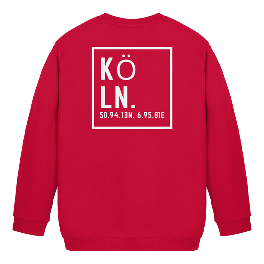 Köln Koordinaten (großer Druck auf dem Rücken) - Kids Basic Sweatshirt