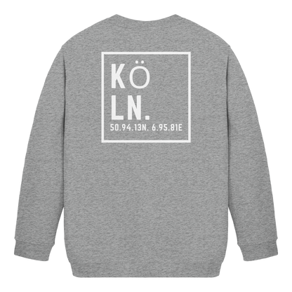 Köln Koordinaten (großer Druck auf dem Rücken) - Kids Basic Sweatshirt
