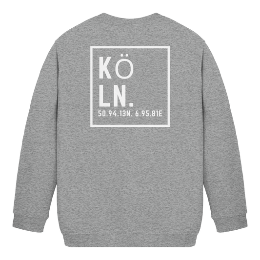 Köln Koordinaten (großer Druck auf dem Rücken) - Kids Basic Sweatshirt