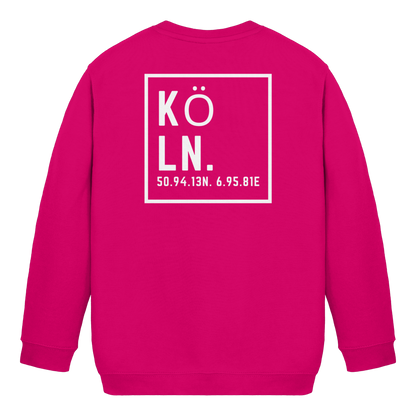Köln Koordinaten (großer Druck auf dem Rücken) - Kids Basic Sweatshirt