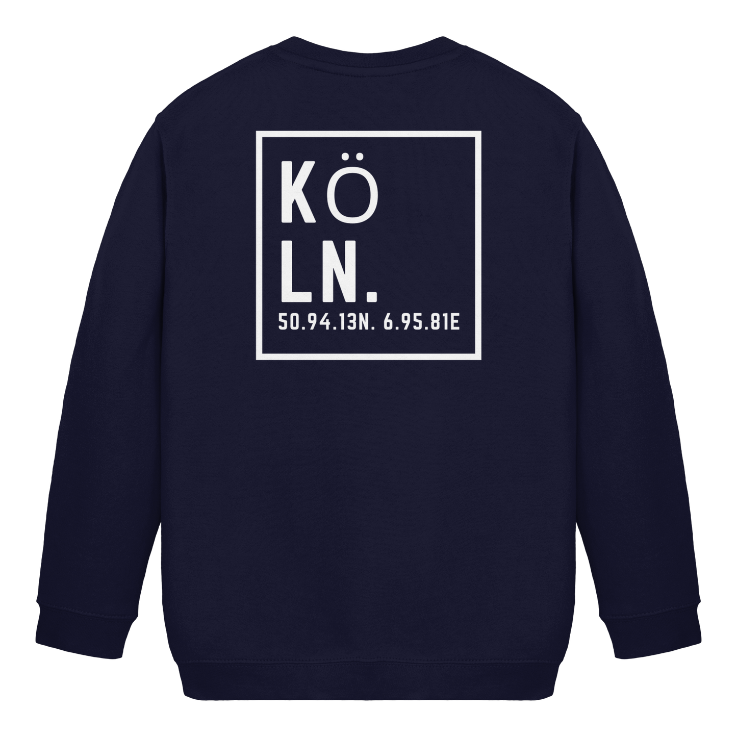 Köln Koordinaten (großer Druck auf dem Rücken) - Kids Basic Sweatshirt